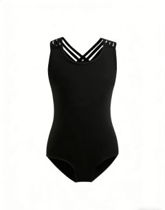 140CM Ballet Leotard for Girls, Black Outfit