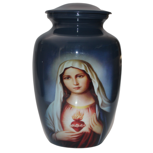Immaculate Heart of Mary Aluminium Memorial Cremation Urn For Ashes