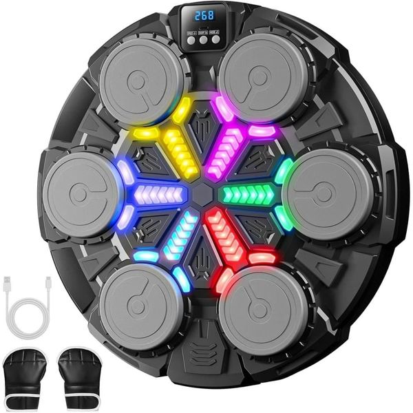Music Machine Bluetooth, 6 Targets with LED &amp; Boxing Gloves