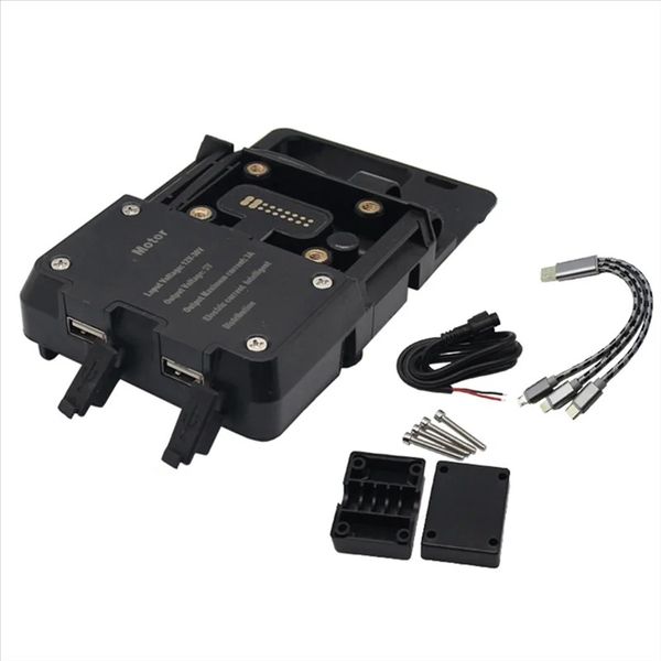 Motorcycle USB Charger GPS Moto Mobile Phone Charging Holder Stand Bracket