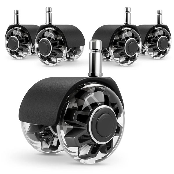 Office Chair Caster Wheels Heavy Duty &amp; Safe &amp; Mute for All Floors 11x22 mm