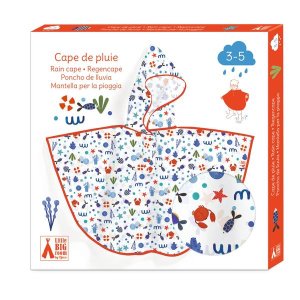 Djeco Rain Poncho - Ocean Rain Cape (S)