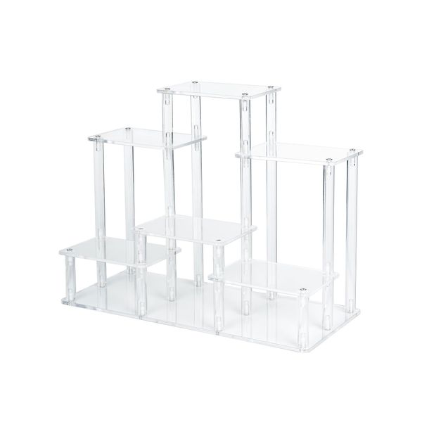 6-Tier Acrylic Display Riser - Multi-Level Shelf for Collectibles