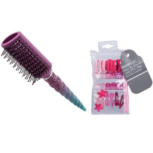 DL Unicorn Hair Brush With Hair Bands and Accessories-DL081