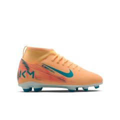 Nike Junior Kylian Mbappe Mercurial Superfly 10 Club High-Top Soccer Cleats - Melon Tint/Neo Turq/Igloo