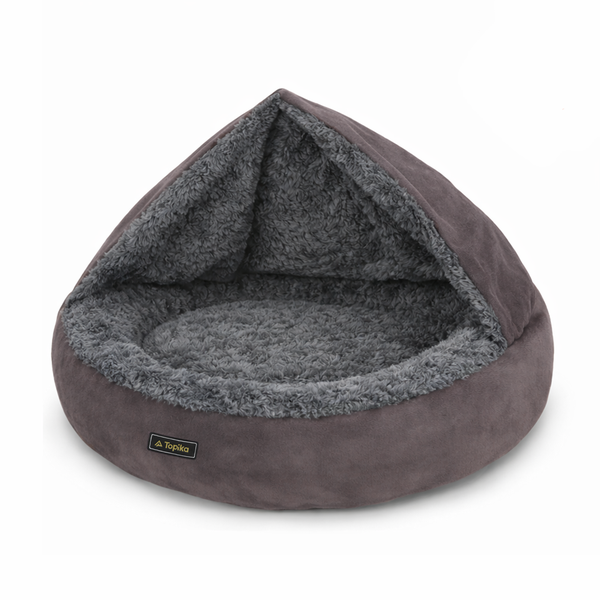 Topika Soft Dog Bed, Donut Round Calming Anti-Anxiety Dog Burrow Cave