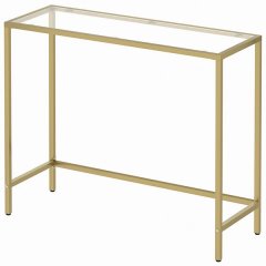 Anchor Hallway Console Tempered Entrance Entry Hall Glass Top Table - Gold