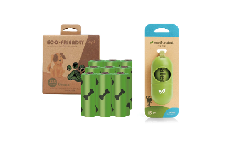 Eco-Friendly - 10 X Rolls / 150 Biodegradable Dog Poop Bags + Dispenser