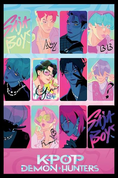 K-Pop Demon Hunters Light and Dark Poster with Black Frame - 66cm x 96.5cm