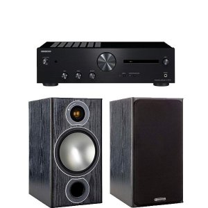 Onkyo A9110 Stereo Amplifier &amp; Monitor Audio Bronze 2 Black Oak Bundle