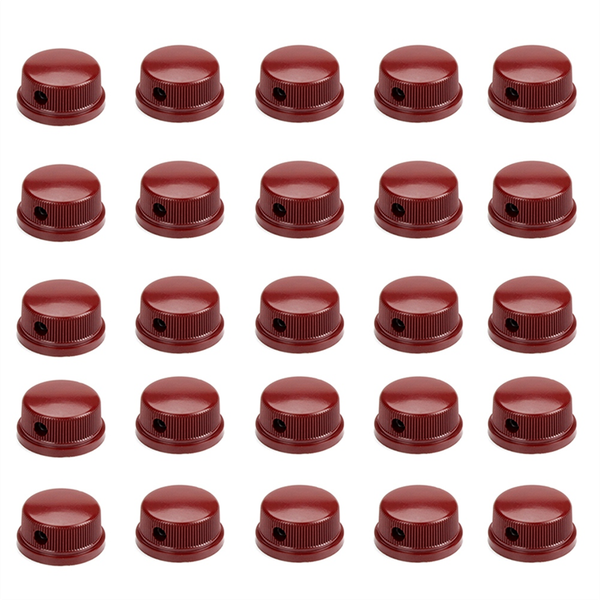 30 Pcs 6.35Mm Shaft Brass Inside Set Red