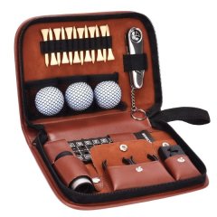Premium Leather Golf Accessory Set - Versatile Golf ball holder &amp; Organizer