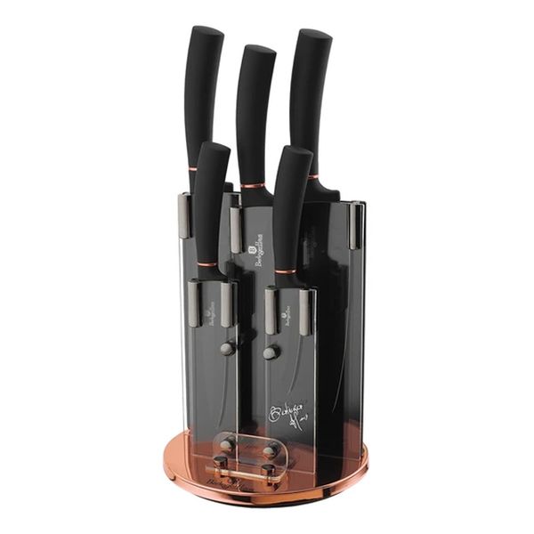 Berlinger Haus 6 Piece Marble Coated Knife Set &amp; Stand