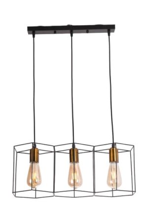 3 Light Indoor Metal Black and Gold Finish Pendant Lamp-MRUL