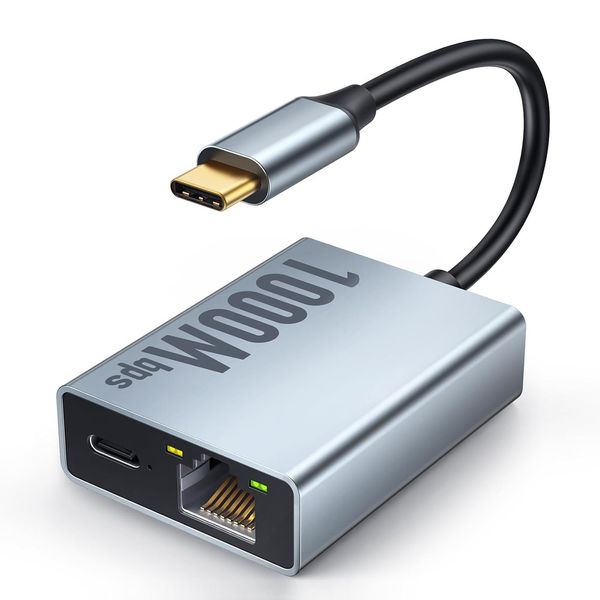 1000M USB C to RJ45 Ethernet Adapter Compatible with Chromecast Google TV
