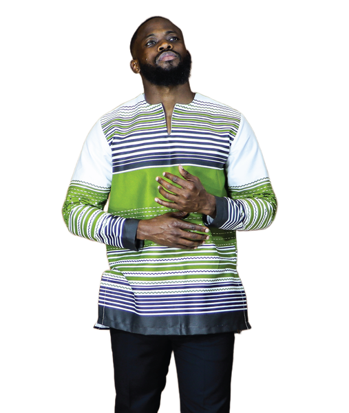 Africa Fashion House Arome Printed Xhosa Green Shirt