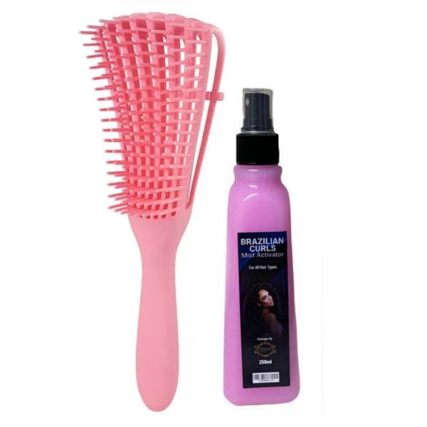 Detangling Brush - for Coily, Curly &amp; Kinky Hair with Curls Activator
