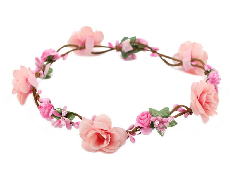 Handmade Floral Crown With Small &amp; Big Roses - Pink (Teen - Adult)
