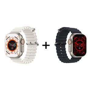 His &amp; Hers White &amp; Black Fitness Tracker Smart Watch Series 8 Combo