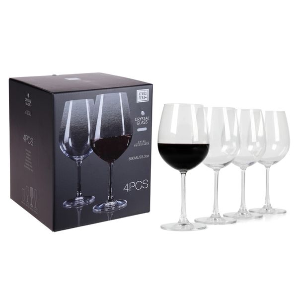 Red Wine Glasses - 690ml - 4 Pieces - Crystalline