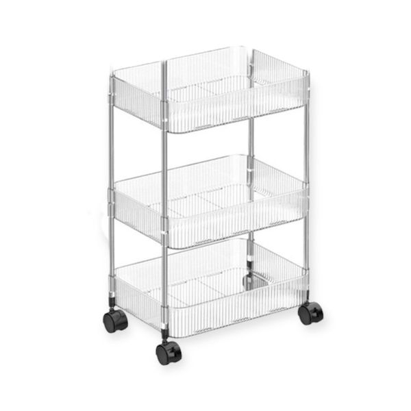 3 Tier Multi-Use Home Storage Acrylic Trolley Cart Stroage Trolley