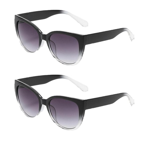 2 Pack UV400 Cat Eye Gradient Lens Sunglasses for Men Women