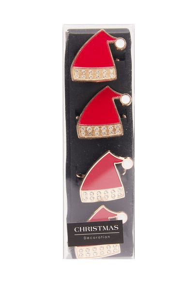 Santa Hat Napkin Ring - Zinc, Festive Red Accent for Holiday Tables