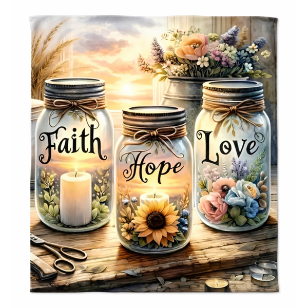 Faith Hope Love Fleece Blanket (130 x 150 cm)
