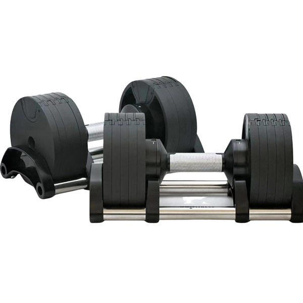 Premium 16kg Adjustable Dumbbell Pair - 1818 Fitness - Black