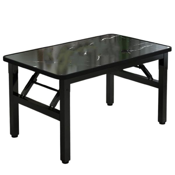 Folding Dining Table Simple Stall Coffee Table - black