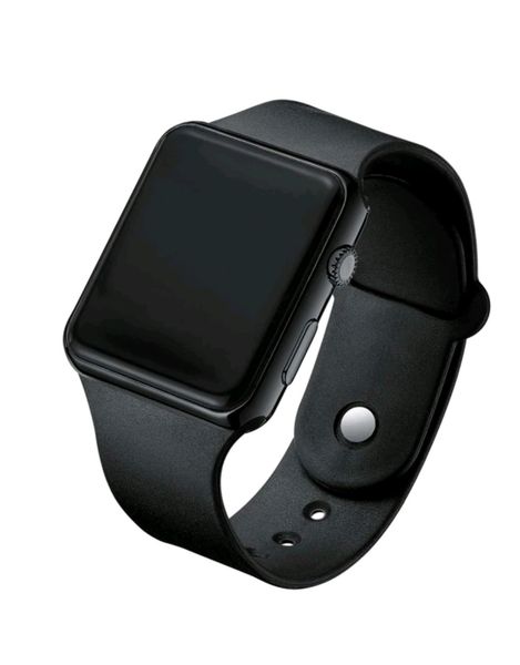 Square Minimalist Electronic Watch - Black