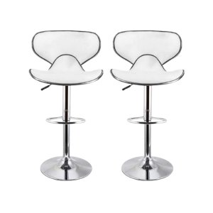 M1000 S Curved Barstools with Gear Lift - White