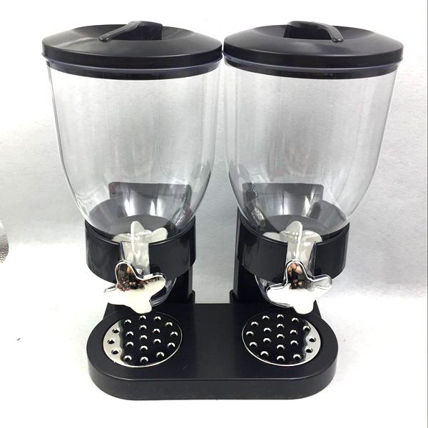 Double Cereal Dispenser Black