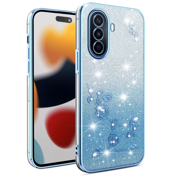 Phone Case Compatible With Huawei Nova Y70 Plus Flowers Diamond Shining