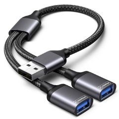 QYNIAL USB Splitter 1 In 2 Out Dual USB Hub Adapter For Charging And Data