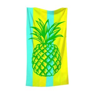 Tropical Pineapple Velour Beach Towel 104 x 180cm