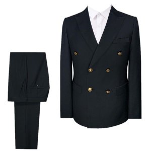 Men's 2 Piece Double Breasted Formal Suits - Black