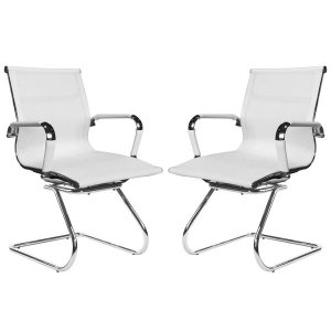 Netting Visitors Office Chair -Set of 2-White