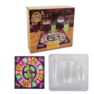 Drinking Games - Spin The Bottle - 6 Plastic Glasses