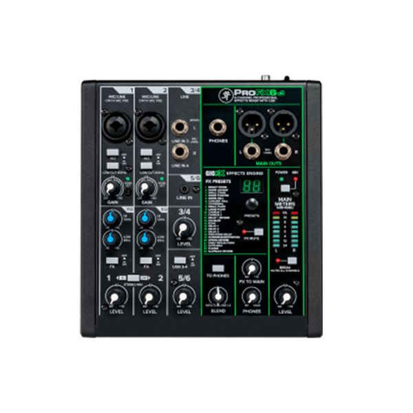 Mackie ProFX6 V3 Compact 6 Channel Mixer with USB &amp; Effects Mixing Desk