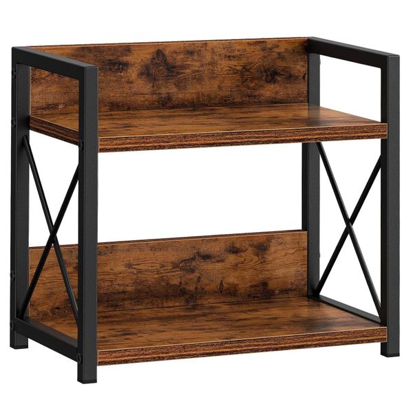 Jack Brown Industrial Rustic 2-Tier Vinyl Record and spice Storage Rack