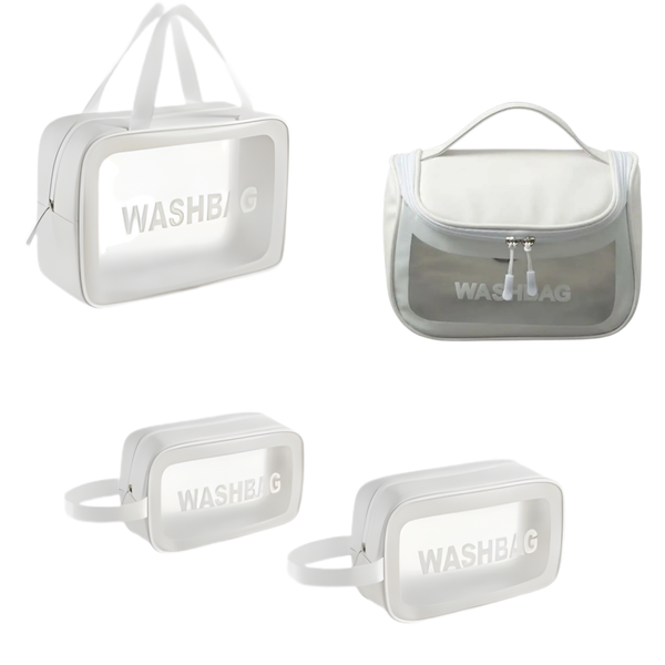 Bestby- 4 Sizes Transparent Soft PVC Toiletry Makeup Bags Travel Organizers