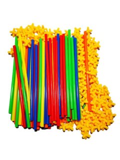 Plastic Straws &amp; Connectors Building Construction Set - 200 Pieces