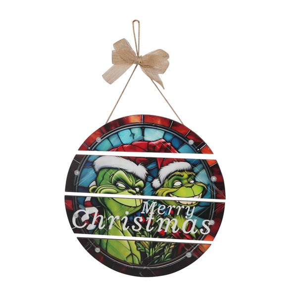 Christmas Foldable Round Wooden Festive Bow Plaque