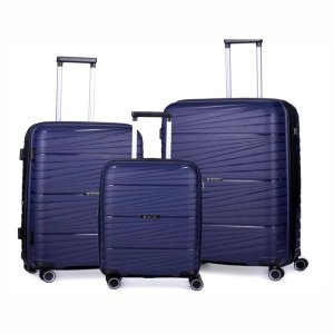 Pierre Cardin Montpellier Trolley Luggage Spinner 3 Piece Set - Navy