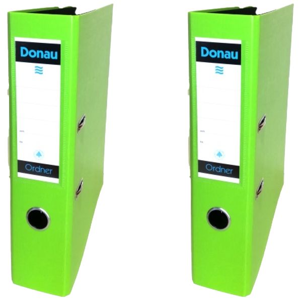Donau Lever Arch File 75mm, Lime Green (Pack of 4)