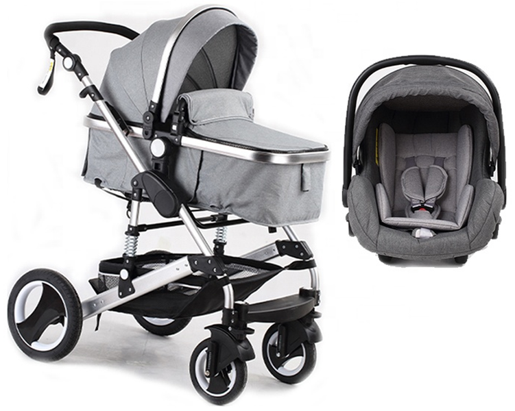 Belecoo Elegance Baby Stroller 3 in 1 Newborn Baby Carriage -Grey