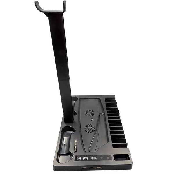 Vertical Stand With Headphone Jack And Base For PS5 Console And Cooling Fan