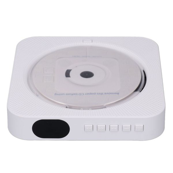 Bluetooth CD Player Portable Remote 2 Modes Wall Mount White