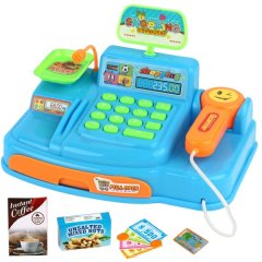 TEETO TOYS Shopping Cash Register Playset - Supermarket Pretend Play Toys for Toddlers